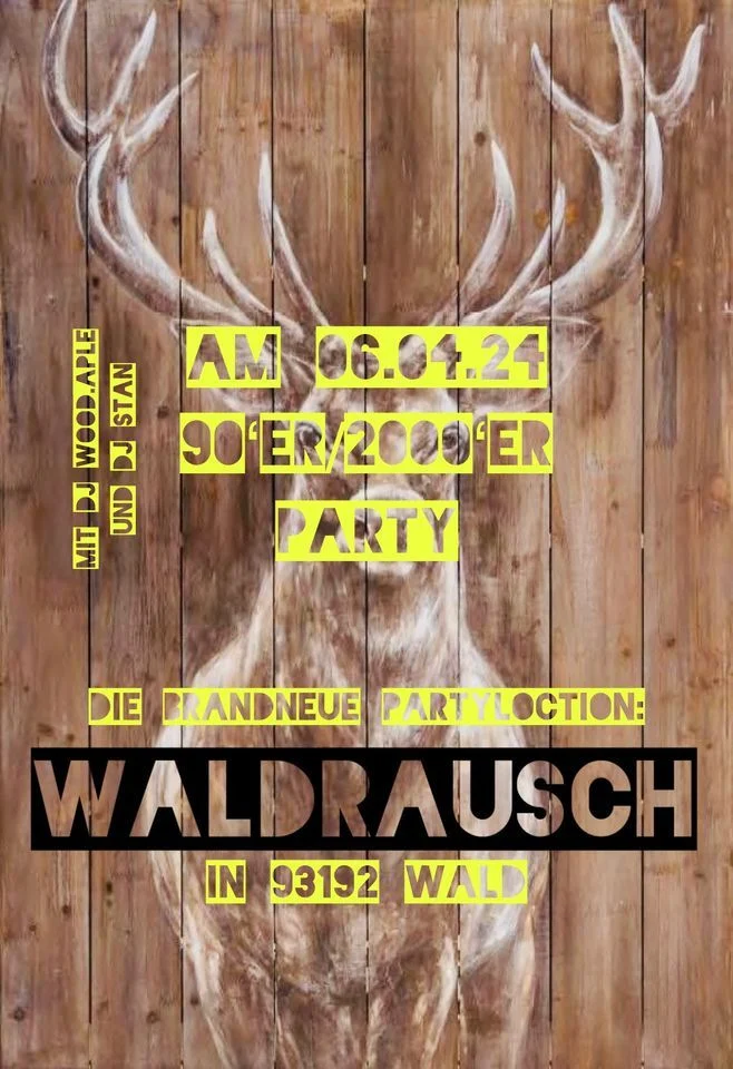 Flyer 90'er / 2000'er Party im Waldrausch